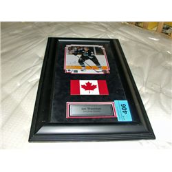 Framed and signed joe thorton san joes sharks wall