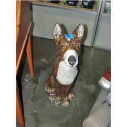 Cement dog yard ornament