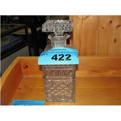 Lidded pressed glass decanter