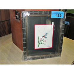 Framed west coast native print titled serenity