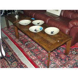 2pc oak coffee and end table set