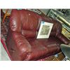 Image 1 : Brown leather reclining sofa