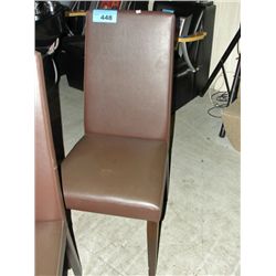 Brown leather side chair