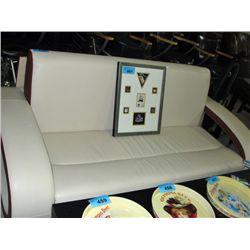 Contemporary 2toned leather sofa