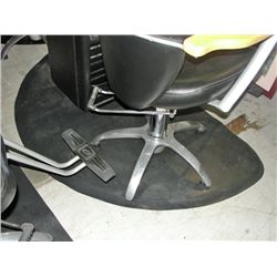 Salon hair dressers station black rubber floor mat