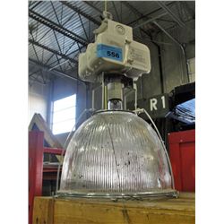 One industrial overhead shop light