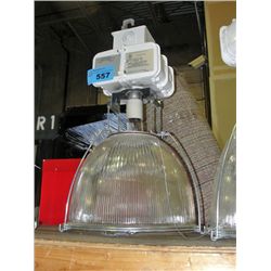 One industrial overhead shop light
