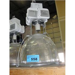 One industrial overhead shop light