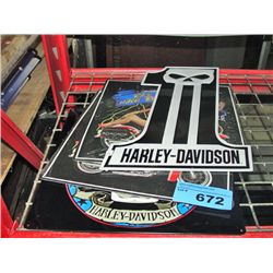 Lot of 4 tin harley davidson advertisment signs