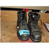 Pair of black steel toed work boots