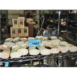Lot of 16 white hand crafted stone carved