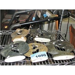 Lot of 5 hand crafted stone carved family circle