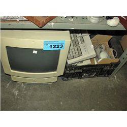 shelf lot of vintage mac computer parts