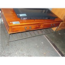 Metal and pine coffee table