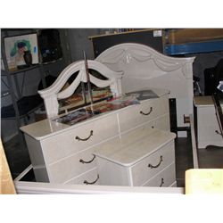 6pc bedroom suite; headboard footboard rails,