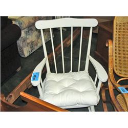 White wooden rocking chair