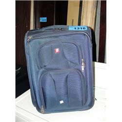 Blue travellers suitcase