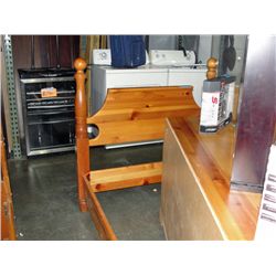 Solid pine single size bed; headboard footboard