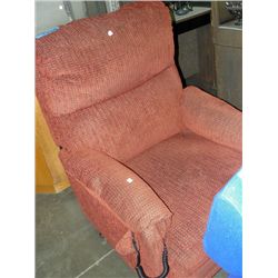 Brown upholstered electric lift lounge chair