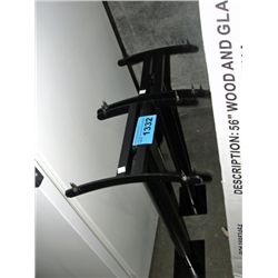 Pair of black home audio speaker stands