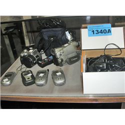 Lot of assorted phones and cameras