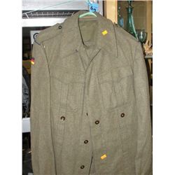 2pc green military uniform jacket and pants set