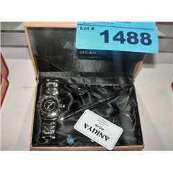 Anriya milan italian collection watch pen and key