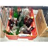Image 1 : Box full of assorted antique bottles; soda, liqour