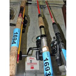 Fishermans spinning rod and reel