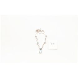 Topaz & Diamond Necklace in Sterling Silver