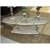 Image 1 : Marble and brass coffee table