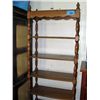 Image 1 : Approx 7F tall solid maple knicknack shelf with