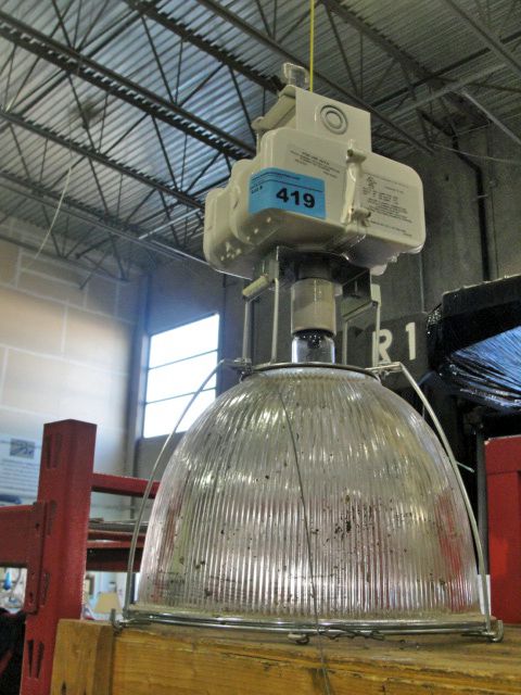 One industrial overhead shop light