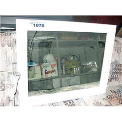 White wood framed decorative wall mirror