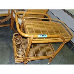 Wicker rattan drinks cart