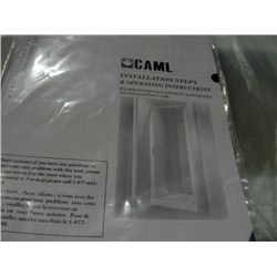 Caml single pivot shower door white with oscure