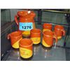 Image 1 : Hand made clay pitcher and 6 cup set