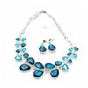 Image 1 : Ladies costume jeweled blue stone necklace and