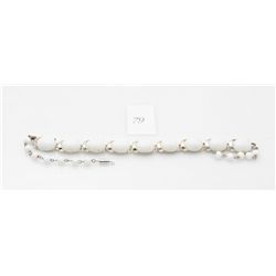 Ladies costume jeweled white stone necklace