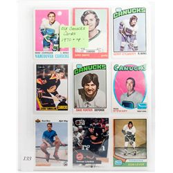 Lot of 9 old canucks NHL collectors trading cards