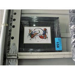 Framed west coast native print titled the duck