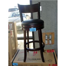 29" Swivel pub stool with black leather padded