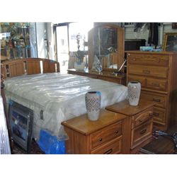 6pc oak bedroom suite;