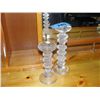 Image 1 : Pair of glass candle holders, signed TS on bottom