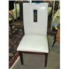 Image 1 : Set of 4 white leather upholstered dining room