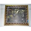 Image 1 : Elegantly framed oil on canvas tranfer print -lion