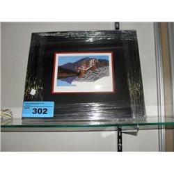 Framed west coast native print titled mountain