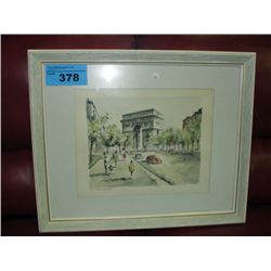 Framed french street scene print