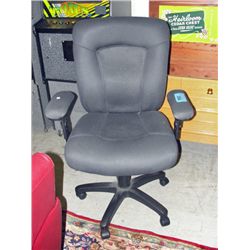 Grey upholstered gas lift office chair