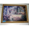 Image 1 : Guild framed oil on canvas transfer print - flower